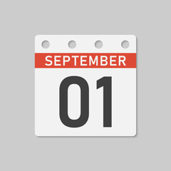 Icon page calendar day - 1 September