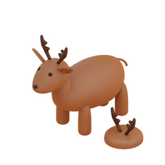 3D Pack Deer Illustration