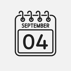 Icon page calendar day - 4 September