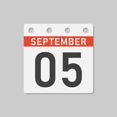 Icon page calendar day - 5 September
