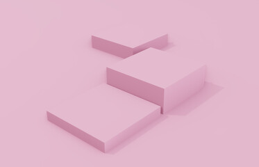 Pink color background with lots of cube squares beautiful 3D rendering animation