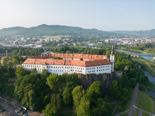 Fototapeta na wymiar Panorama of the city of Decin in the Czech Republic on the river Elbe - castle on the rock