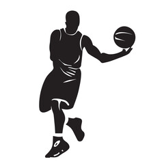 Fototapeta premium Volleyball player vector silhouette, volleyball vector silhouette black and white 