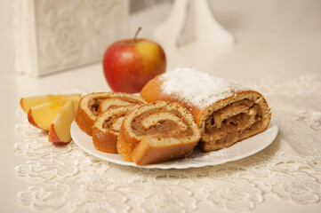 biscuit apple roll on a plate