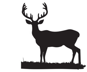 This is a Deer vector Silhouette, Deer silhouette vector, deer black and white vector