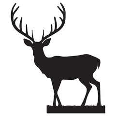 This is a Deer vector Silhouette, Deer silhouette vector, deer black and white vector