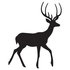 This is a Deer vector Silhouette, Deer silhouette vector, deer black and white vector