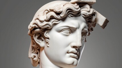 Gypsum statue of Davids head Generative AI