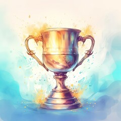 Champion golden trophy for winner cup background. Generative AI
