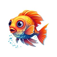Perch fish cute character illustration. Generative AI