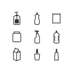 packaging icons, mono vector symbols