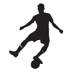 Fototapeta na wymiar This is a football Player Vector silhouette. soccer player vector silhouette.