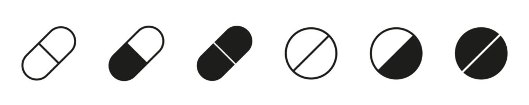 Pills icon vector set. Simple and editable pills icons Medicament and pharmaceutical symbol.  EPS 10