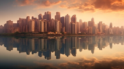 Fototapeta na wymiar Modern Metropolis Skyline