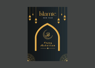 Hijri New Year Islamic Greeting Card – Happy Muharram Poster Design