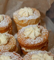 Cupcake with white chocolate toppings