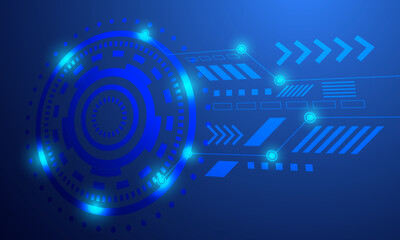 blue circle circuit technology hi tech abstract background