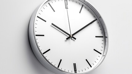 Wall clock isolated on white Generative AI
