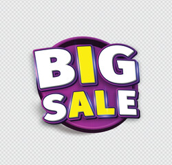Sign of the big sale on an isolated background
