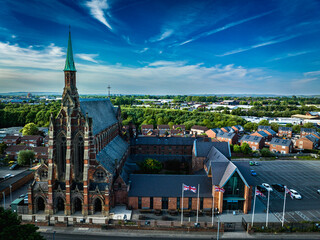 Fototapeta premium Front view of Gorton Monastery in Manchester, England 