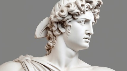 Obraz premium Gypsum statue of Davids head Generative AI