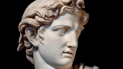 Obraz premium Gypsum statue of Davids head Generative AI