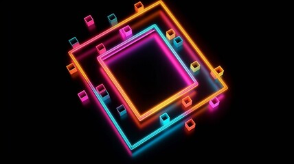 abstract colorful neon background Generative AI
