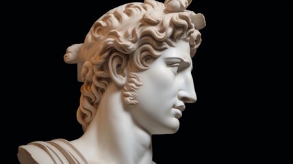 Gypsum statue of Davids head Generative AI