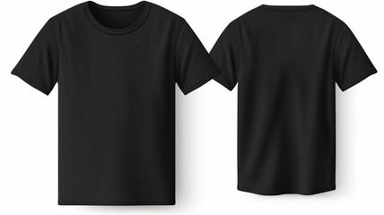 Blank black shirt mock up template front and back view Generative AI