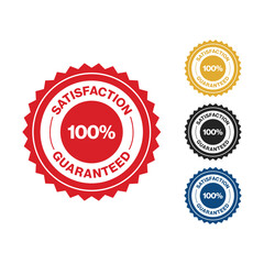 100% satisfaction guaranteed badge available as a free vector graphic

