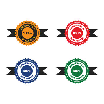 100% satisfaction guaranteed badge available as a free vector graphic
