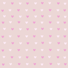 Fototapeta na wymiar Gentle pink seamless pattern with cute adorable little hearts for babies. Romantic seamless pattern for fabric print and design. Little hearts seamless pattern for kids and nursery 