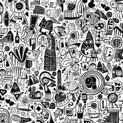 Generative AI Black friday seamless pattern with doodle vector illustration