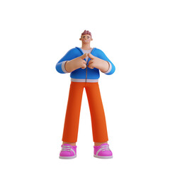 3D Character Illustration Shy