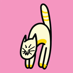 Cute Angry Cat Vector Illustration