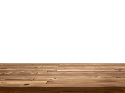 empty wooden table front view isolated PNG transparent