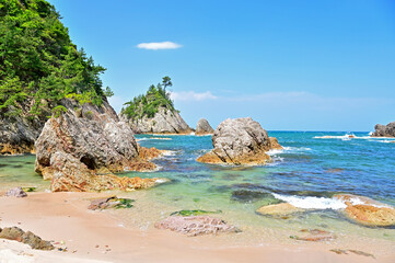Naklejka premium 浦富海岸鴨ヶ磯の景色 鳥取県岩美町