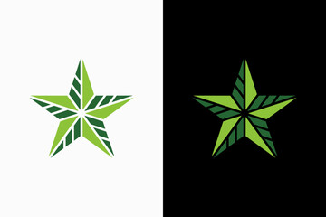 green star logo vector premium template