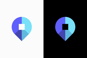 pin local overlay color logo vector premium template