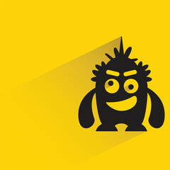 monster with shadow on yellow background