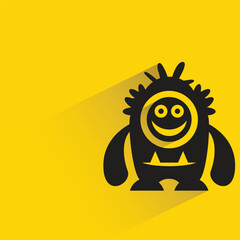 monster with shadow on yellow background