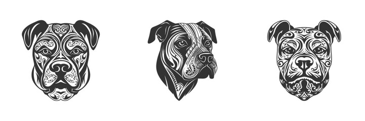 Dog head logo set. Vector illustration.