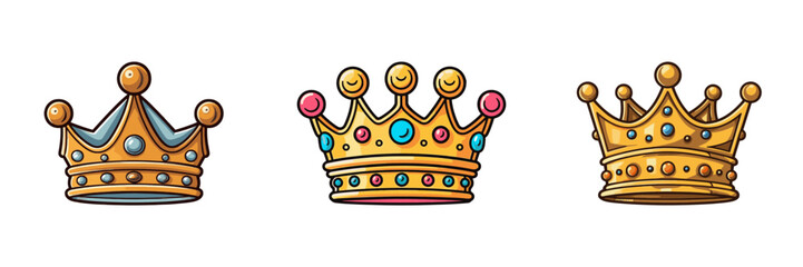 Cartoon crown isolated on a white background. Vector illustration.