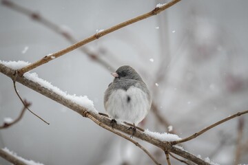 Closeup shot of Dark-eyed Junco in Ohio