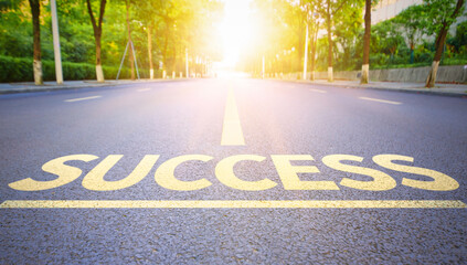 The straight highway surface is written with success.