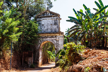 The Arch of Conception in Old Goa (Goa Velha), Goa, India, Asia