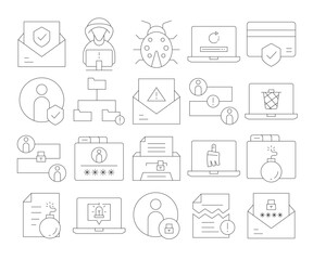 software and network security icons set