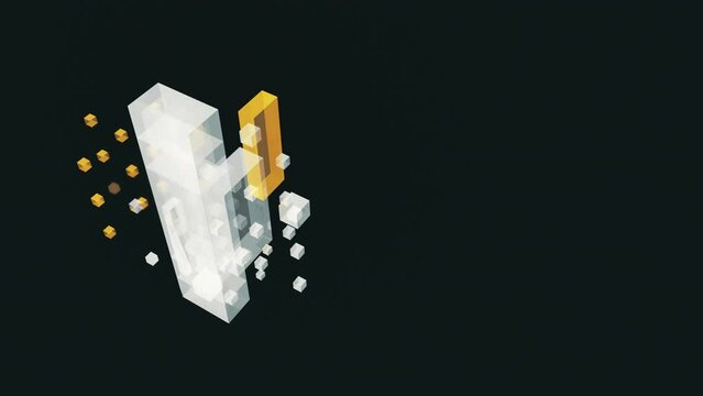 Loop motion colorful rotating qube which are moving and glowing 3d animation Hud animation Network Communication Futuristic Network and Technology 5G