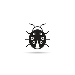 malware bug icon on white background vector illustration