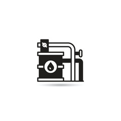 oil tank and pipeline icon on white background